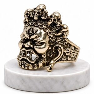Men's Gothic Skull Guardian Statement Ring