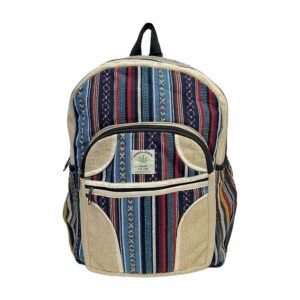 Handcrafted Nepalese Multicolor Stripe Hemp Backpack
