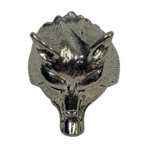 Vintage Silver-Tone Lion Head Men's Signet Ring