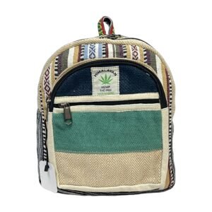 Himalayan Hemp Backpack – Small – Navy & Sage Color Block