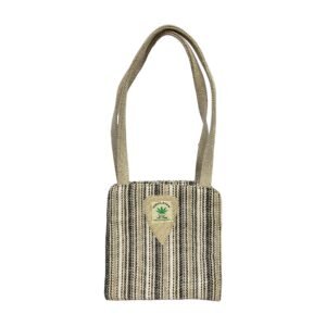Handcrafted Nepalese Natural Hemp Striped Shoulder Bag