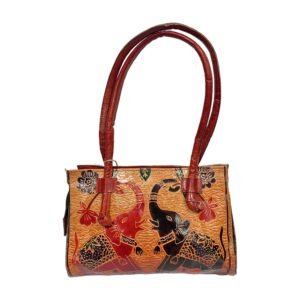 Shantiniketan Handcrafted Leather Satchel Handbag – Elephant Folk Art