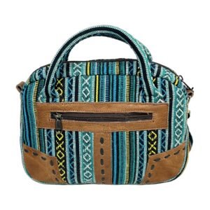 Handcrafted Nepalese Turquoise Geometric Woven Handbag