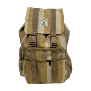 Handcrafted Nepalese Earth Tone Striped Hemp Backpack