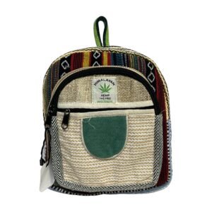 Himalayan Hemp Backpack – Small – Sage Accent & Natural Weave