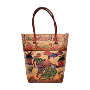 Handcrafted Shantiniketan Leather Shoulder Bag with Village Dance Art