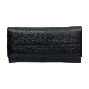 Women’s Genuine Leather Clutch Wallet – Classic Black